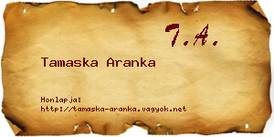 Tamaska Aranka névjegykártya